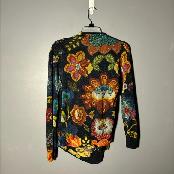 Desigual Celia Floral Knitted Zip Cardigan Jacket Women’s Size XL - Picture 5 of 6